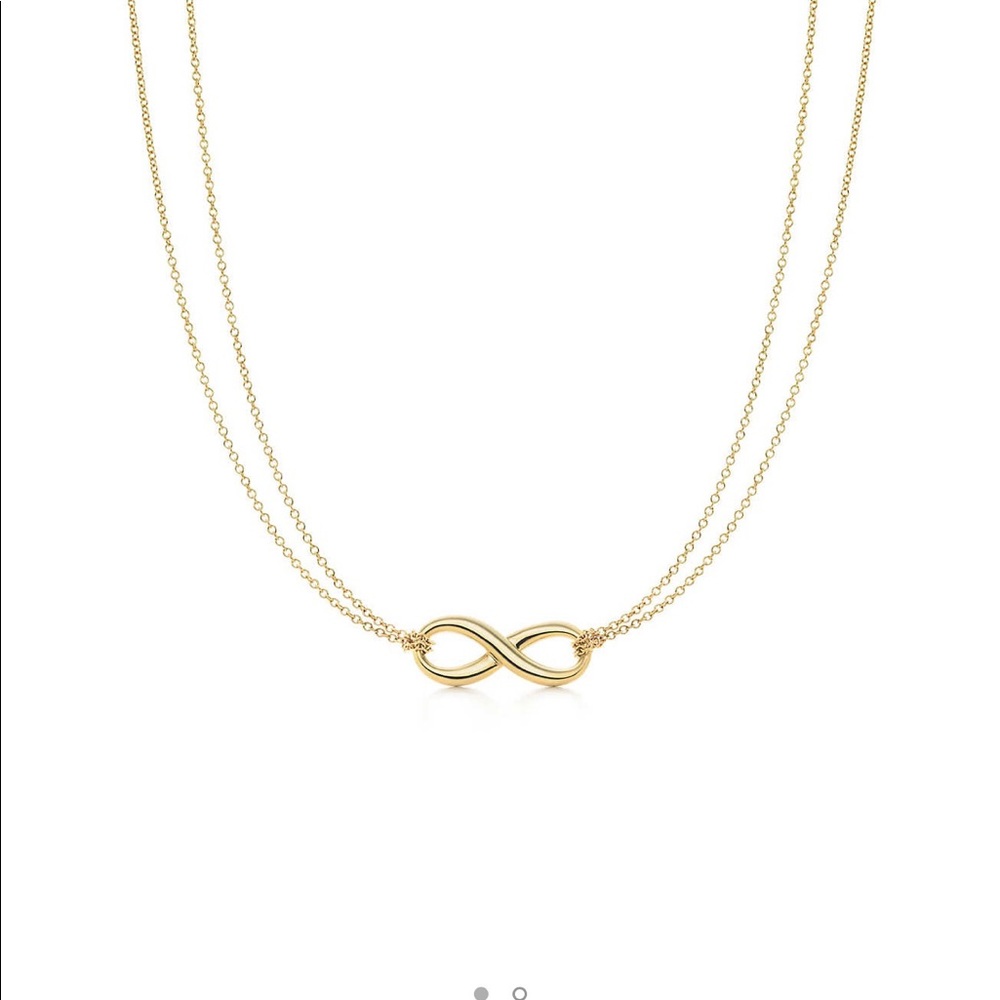 Tiffany & co 18k gold infinity necklace